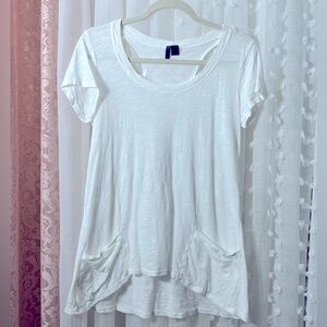 Left of Center white cotton tee